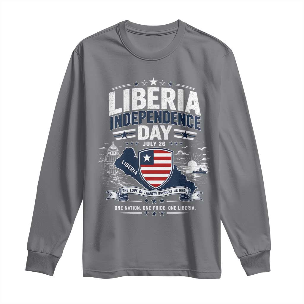 Liberia Independence Day July 26 Patriotic Pride Long Sleeve Shirt TS10 Charcoal Print Your Wear