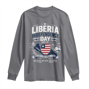 Liberia Independence Day July 26 Patriotic Pride Long Sleeve Shirt TS10 Charcoal Print Your Wear