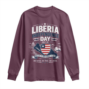 Liberia Independence Day July 26 Patriotic Pride Long Sleeve Shirt TS10 Maroon Print Your Wear