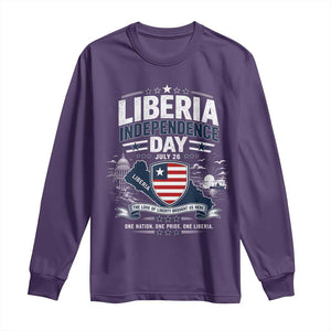 Liberia Independence Day July 26 Patriotic Pride Long Sleeve Shirt TS10 Purple Print Your Wear