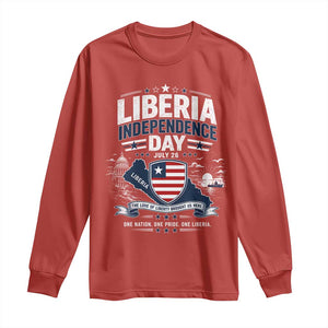 Liberia Independence Day July 26 Patriotic Pride Long Sleeve Shirt TS10 Red Print Your Wear