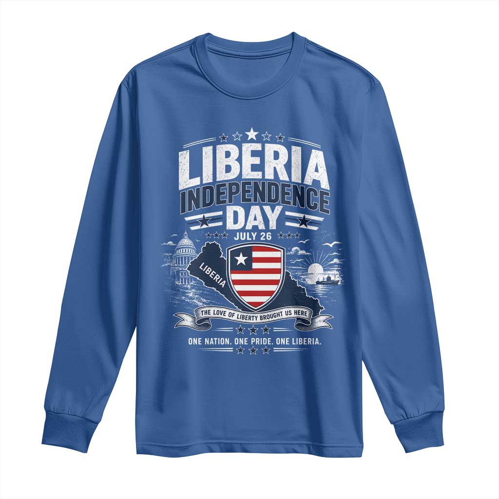 Liberia Independence Day July 26 Patriotic Pride Long Sleeve Shirt TS10 Royal Blue Print Your Wear