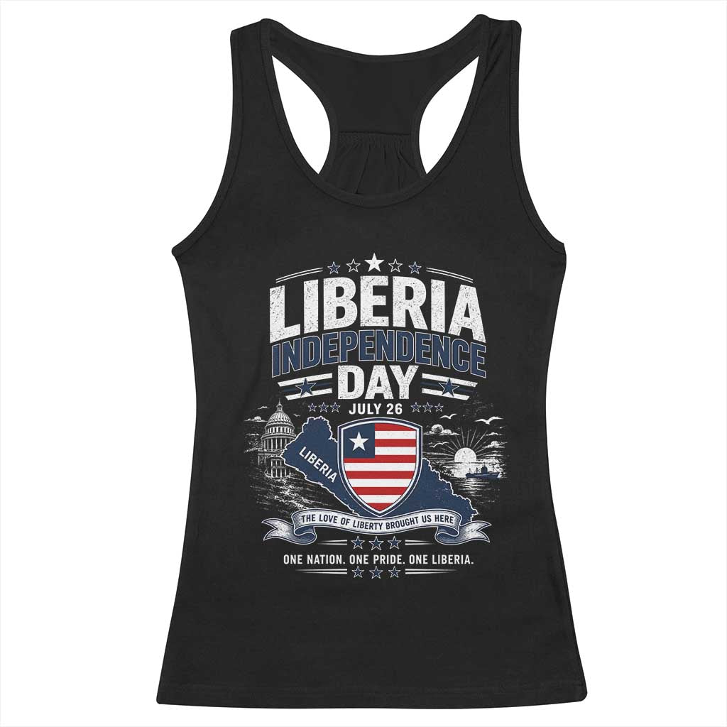 Liberia Independence Day July 26 Patriotic Pride Racerback Tank Top TS10 Black Print Your Wear