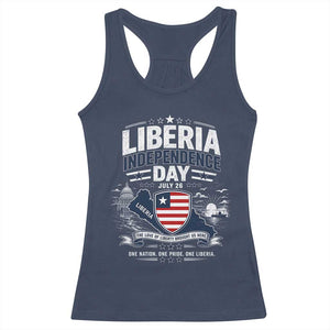 Liberia Independence Day July 26 Patriotic Pride Racerback Tank Top TS10 Navy Print Your Wear