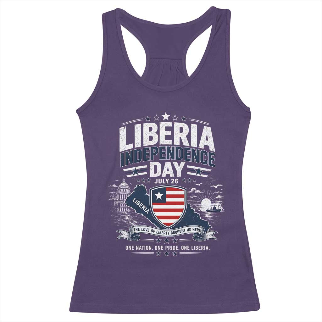 Liberia Independence Day July 26 Patriotic Pride Racerback Tank Top TS10 Purple Print Your Wear