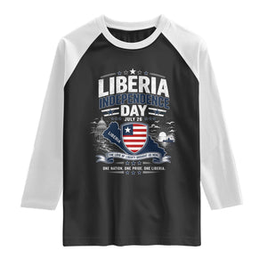 Liberia Independence Day July 26 Patriotic Pride Raglan Shirt TS10 Black White Print Your Wear