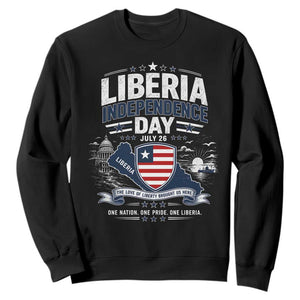 Liberia Independence Day July 26 Patriotic Pride Sweatshirt TS10 Black Print Your Wear