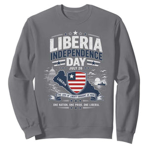Liberia Independence Day July 26 Patriotic Pride Sweatshirt TS10 Charcoal Print Your Wear