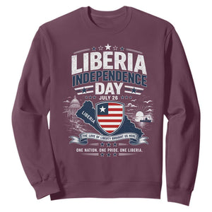 Liberia Independence Day July 26 Patriotic Pride Sweatshirt TS10 Maroon Print Your Wear