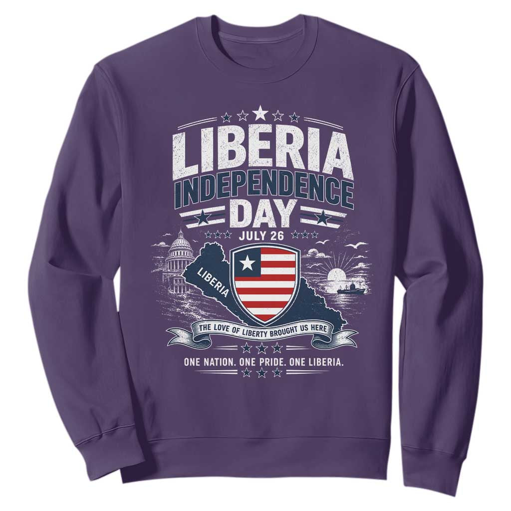 Liberia Independence Day July 26 Patriotic Pride Sweatshirt TS10 Purple Print Your Wear