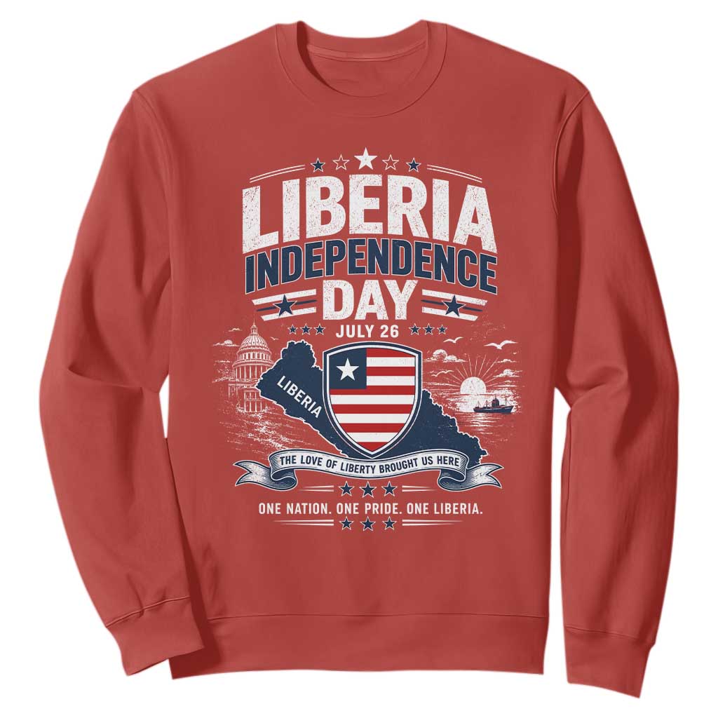 Liberia Independence Day July 26 Patriotic Pride Sweatshirt TS10 Red Print Your Wear