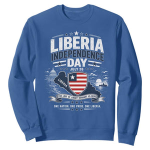 Liberia Independence Day July 26 Patriotic Pride Sweatshirt TS10 Royal Blue Print Your Wear