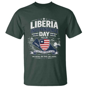 Liberia Independence Day July 26 Patriotic Pride T Shirt TS10 Dark Forest Green Print Your Wear