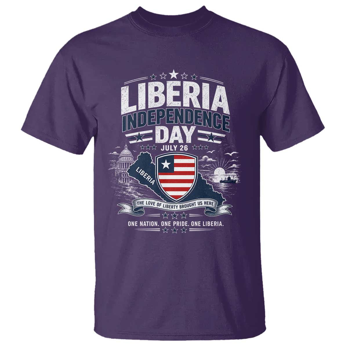 Liberia Independence Day July 26 Patriotic Pride T Shirt TS10 Purple Print Your Wear