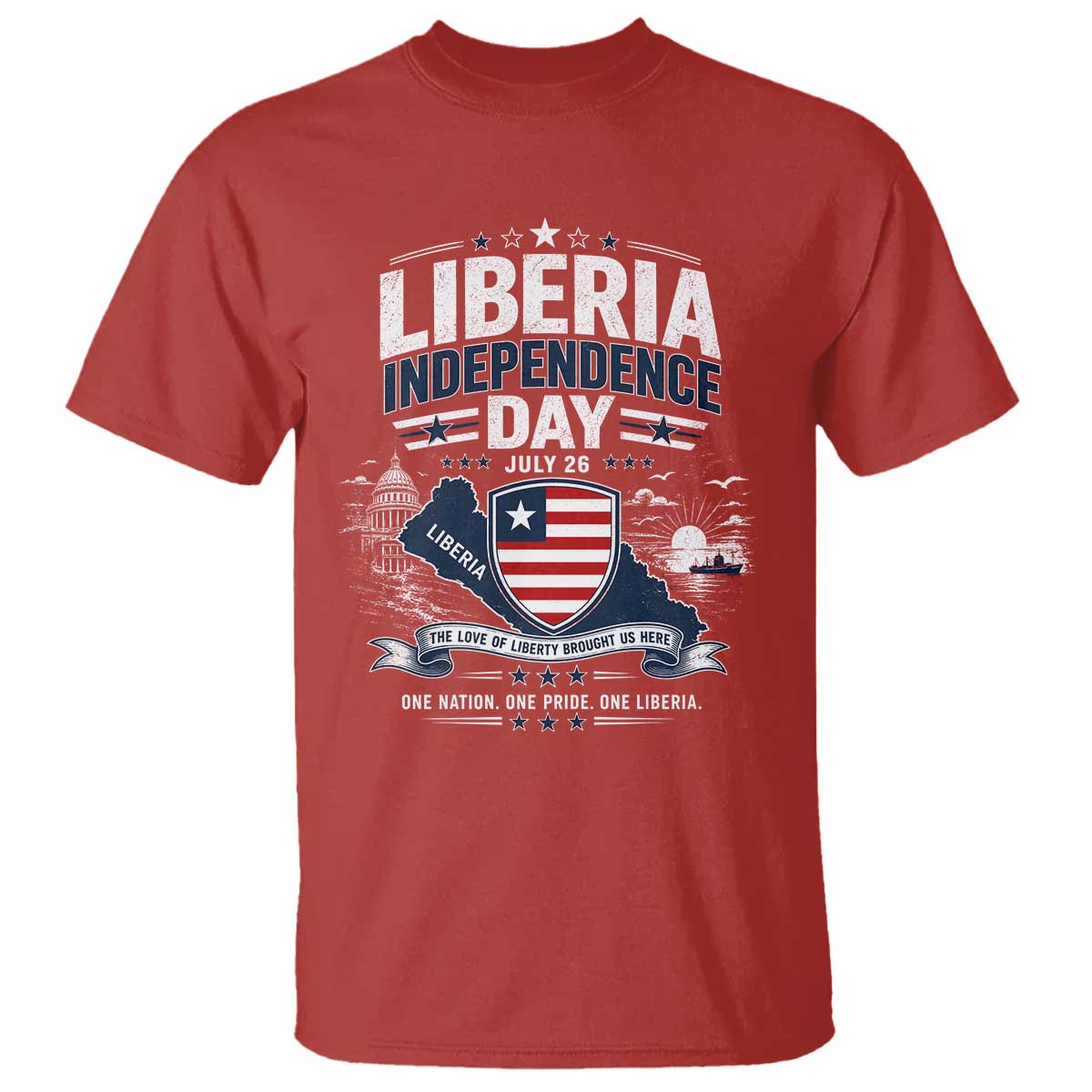 Liberia Independence Day July 26 Patriotic Pride T Shirt TS10 Red Print Your Wear