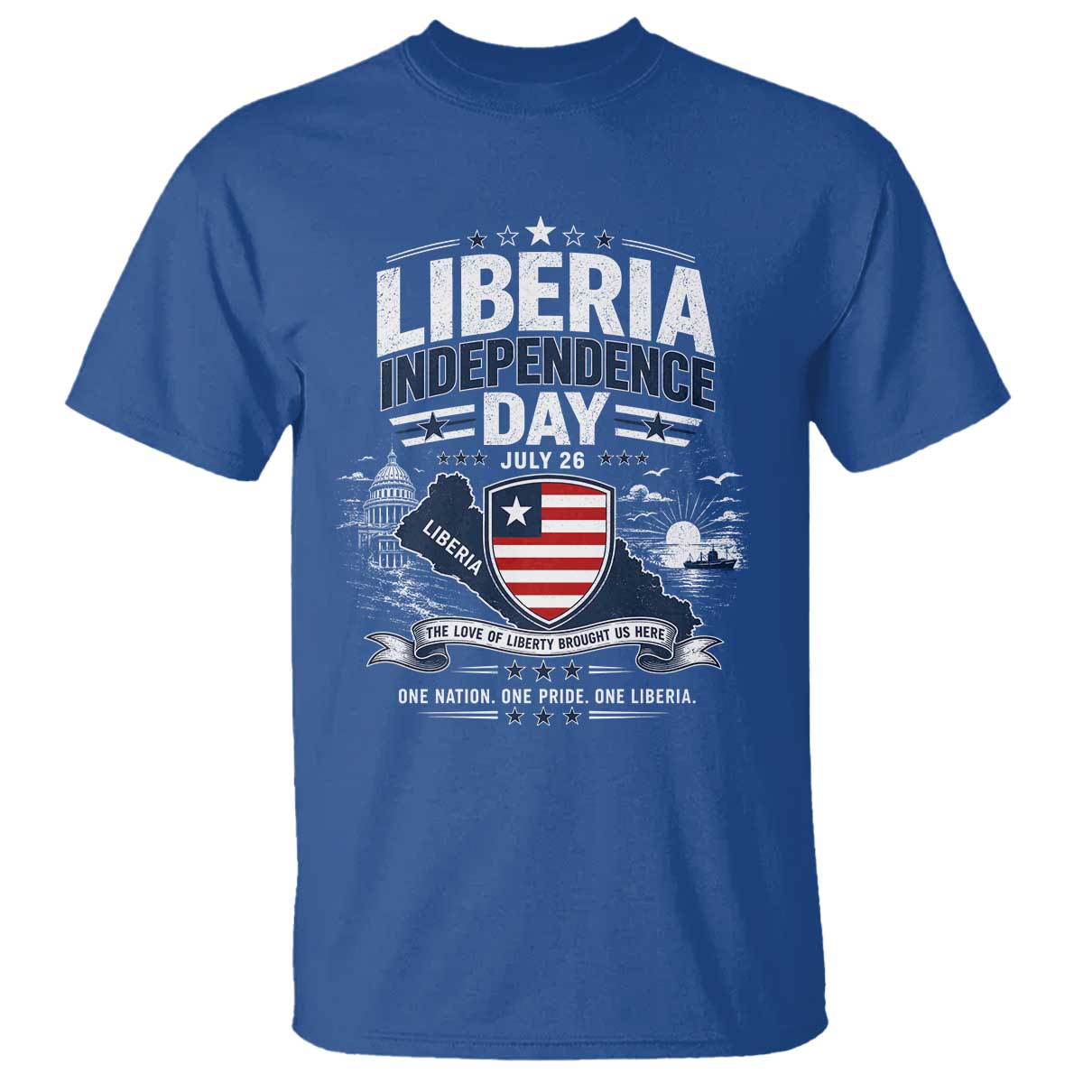 Liberia Independence Day July 26 Patriotic Pride T Shirt TS10 Royal Blue Print Your Wear