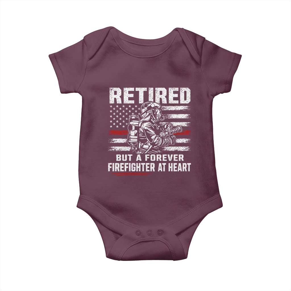 Retired Firefighter Baby Onesie Fireman Pride 911 Rescue Retirement Gift TS10 Maroon Print Your Wear