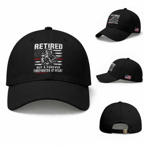 Retired Firefighter Baseball Cap Fireman Pride 911 Rescue Retirement Gift TS10 Baseball Cap Universal Fit Black Print Your Wear