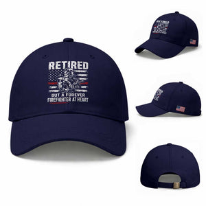 Retired Firefighter Baseball Cap Fireman Pride 911 Rescue Retirement Gift TS10 Baseball Cap Universal Fit Dark Blue Print Your Wear