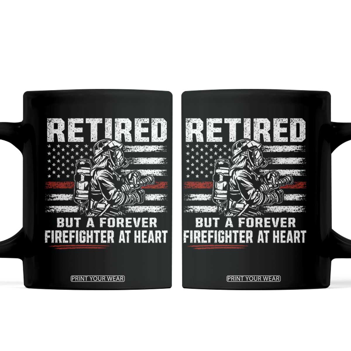 Retired Firefighter Coffee Mug Fireman Pride 911 Rescue Retirement Gift TS10 Black Print Your Wear