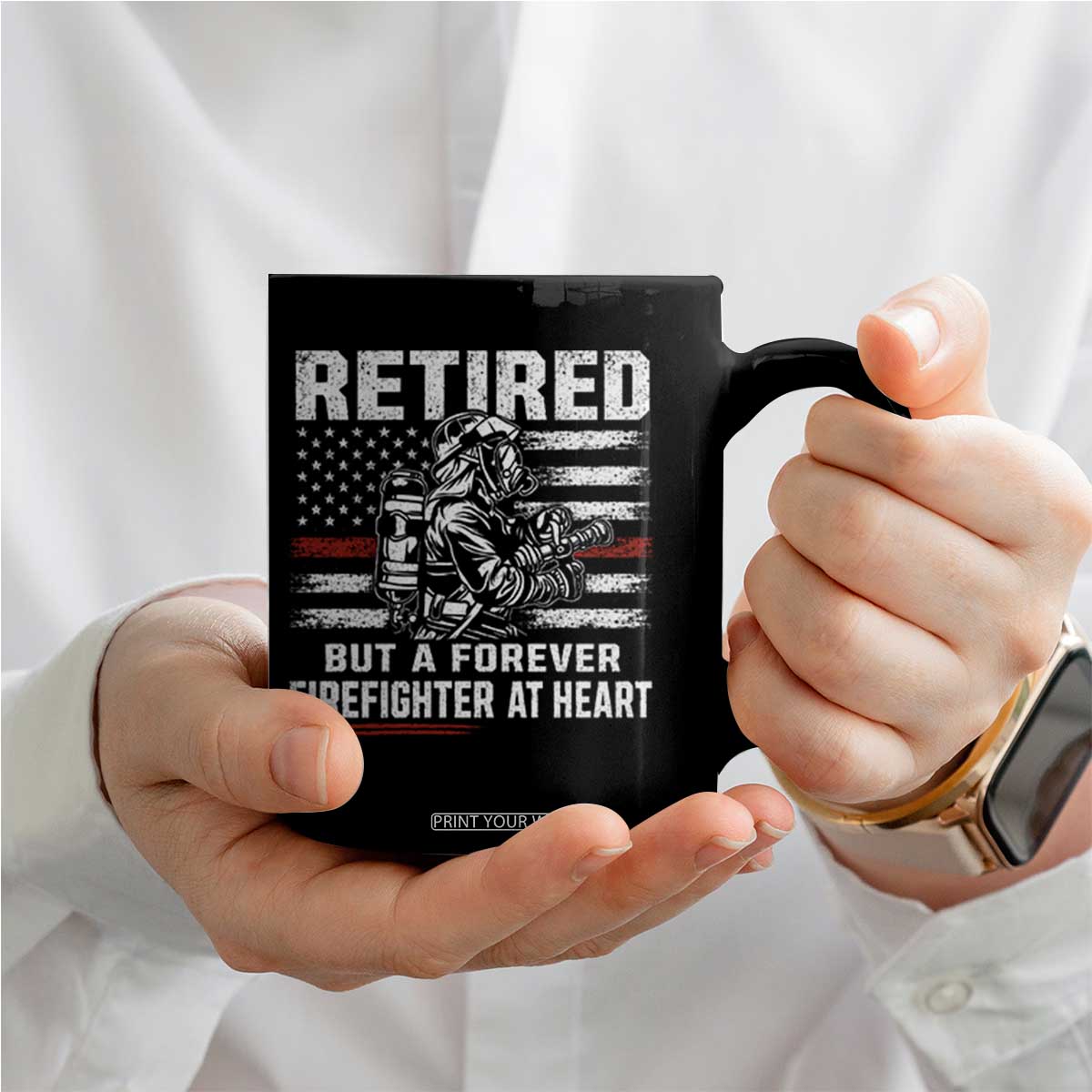 Retired Firefighter Coffee Mug Fireman Pride 911 Rescue Retirement Gift TS10 Print Your Wear