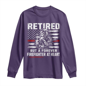 Retired Firefighter Long Sleeve Shirt Fireman Pride 911 Rescue Retirement Gift TS10 Purple Print Your Wear