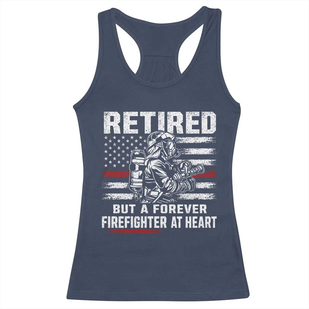 Retired Firefighter Racerback Tank Top Fireman Pride 911 Rescue Retirement Gift TS10 Navy Print Your Wear