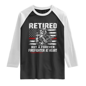 Retired Firefighter Raglan Shirt Fireman Pride 911 Rescue Retirement Gift TS10 Black White Print Your Wear