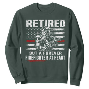 Retired Firefighter Sweatshirt Fireman Pride 911 Rescue Retirement Gift TS10 Dark Forest Green Print Your Wear
