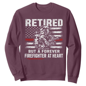 Retired Firefighter Sweatshirt Fireman Pride 911 Rescue Retirement Gift TS10 Maroon Print Your Wear
