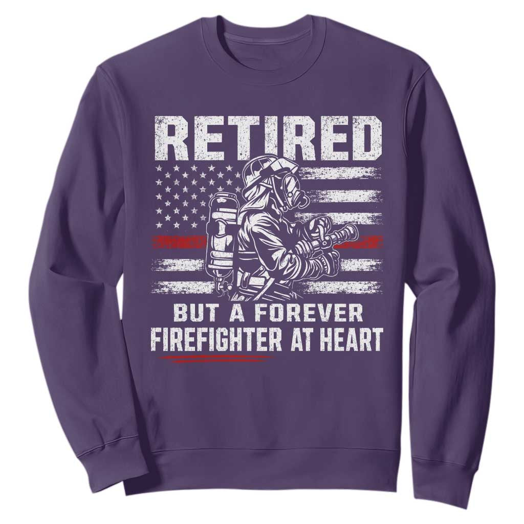 Retired Firefighter Sweatshirt Fireman Pride 911 Rescue Retirement Gift TS10 Purple Print Your Wear