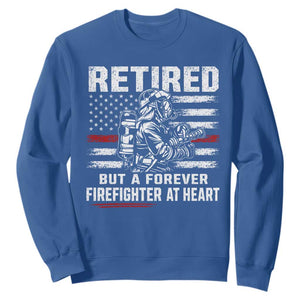 Retired Firefighter Sweatshirt Fireman Pride 911 Rescue Retirement Gift TS10 Royal Blue Print Your Wear