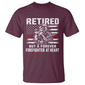 Retired Firefighter T Shirt Fireman Pride 911 Rescue Retirement Gift TS10 Maroon Print Your Wear