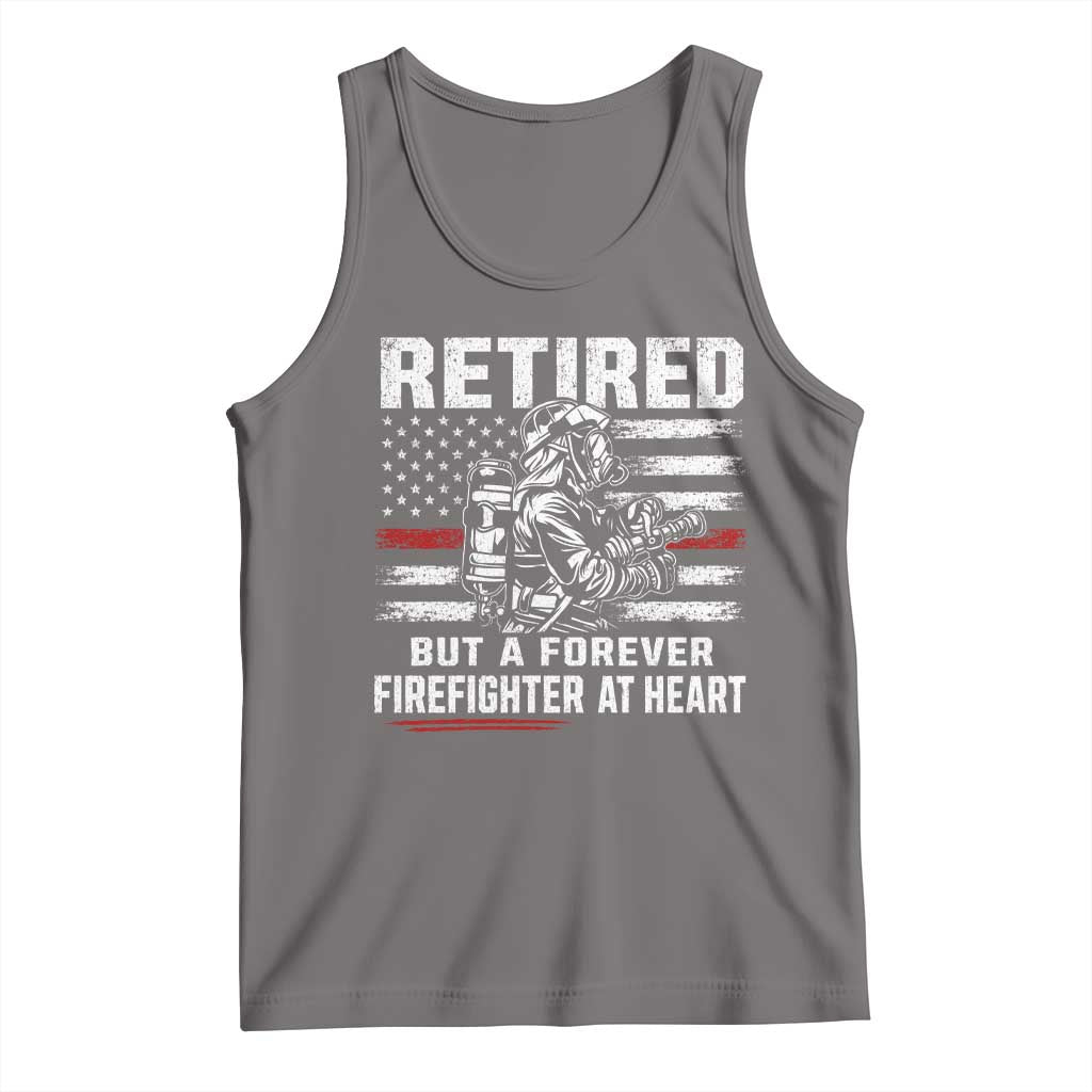 Retired Firefighter Tank Top Fireman Pride 911 Rescue Retirement Gift TS10 Deep Heather Print Your Wear
