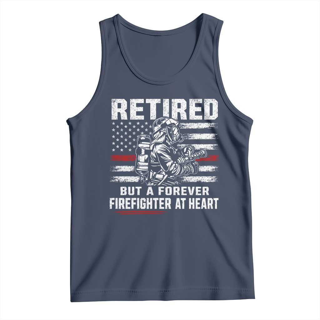 Retired Firefighter Tank Top Fireman Pride 911 Rescue Retirement Gift TS10 Navy Print Your Wear