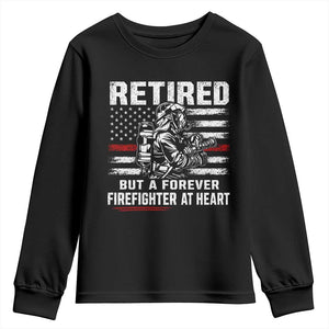 Retired Firefighter Youth Sweatshirt Fireman Pride 911 Rescue Retirement Gift TS10 Black Print Your Wear