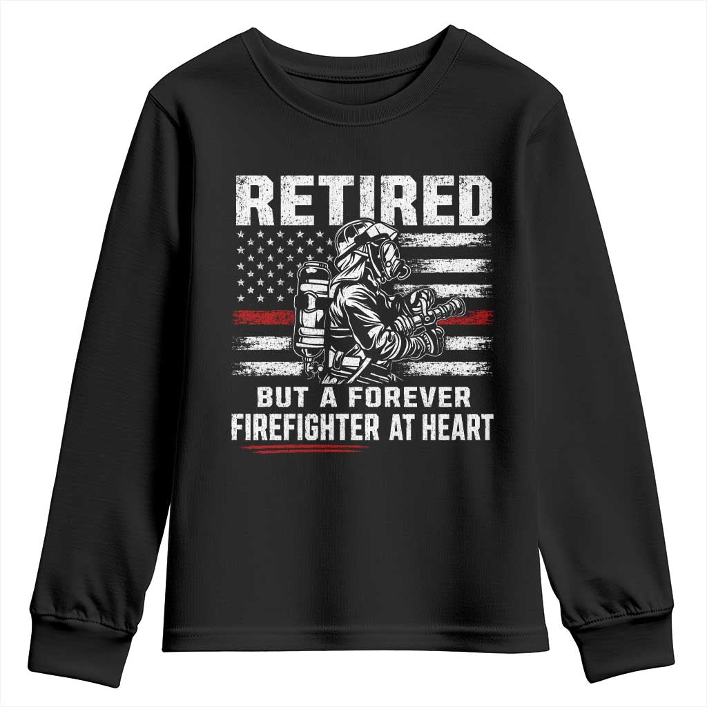 Retired Firefighter Youth Sweatshirt Fireman Pride 911 Rescue Retirement Gift TS10 Black Print Your Wear