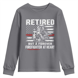 Retired Firefighter Youth Sweatshirt Fireman Pride 911 Rescue Retirement Gift TS10 Charcoal Print Your Wear