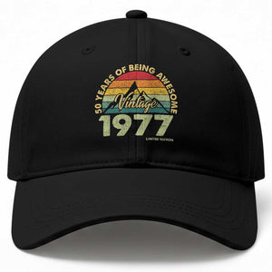 50th Birthday Baseball Cap Vintage 1977 Limited Edition 50 Year Old Gift TS10 Print Your Wear