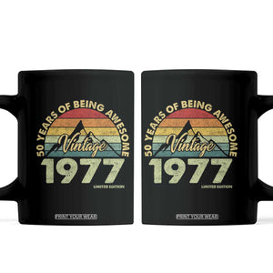 50th Birthday Coffee Mug Vintage 1977 Limited Edition 50 Year Old Gift TS10 Black Print Your Wear