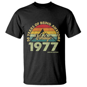 50th Birthday T Shirt Vintage 1977 Limited Edition 50 Year Old Gift TS10 Black Print Your Wear
