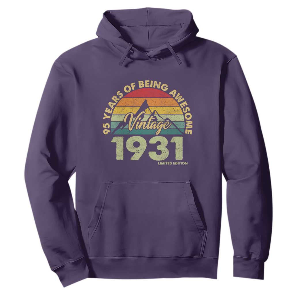 95th Birthday Hoodie Vintage 1931 Limited Edition 95 Year Old Gift TS10 Purple Print Your Wear