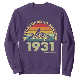 95th Birthday Sweatshirt Vintage 1931 Limited Edition 95 Year Old Gift TS10 Purple Print Your Wear