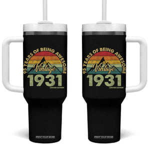95th Birthday Tumbler With Handle Vintage 1931 Limited Edition 95 Year Old Gift TS10 One Size: 40 oz Black Print Your Wear