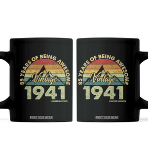 85th Birthday Coffee Mug Vintage 1941 Limited Edition 85 Year Old Gift TS10 Black Print Your Wear