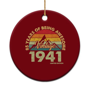 85th Birthday Ceramic Ornament Vintage 1941 Limited Edition 85 Year Old Gift TS10 1pc Red Print Your Wear