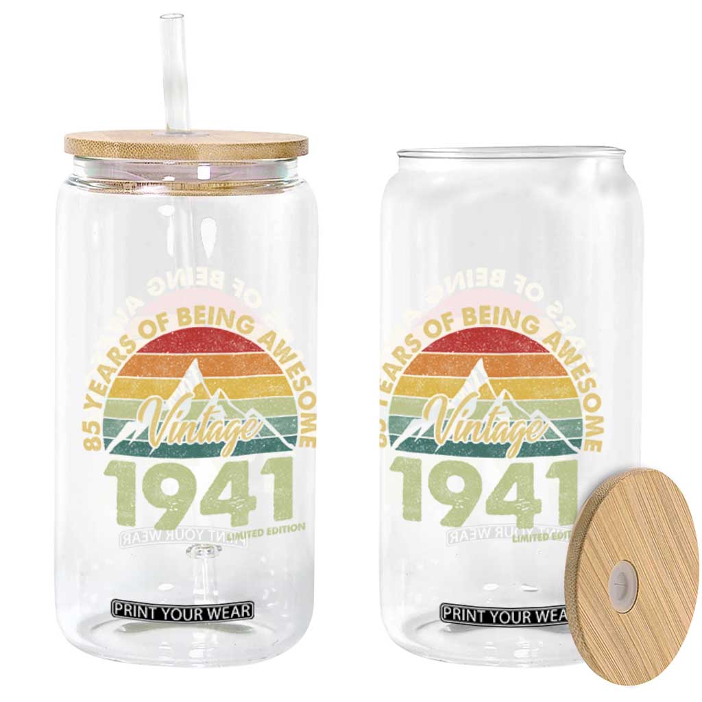 85th Birthday Glass Can Vintage 1941 Limited Edition 85 Year Old Gift TS10 Print Your Wear
