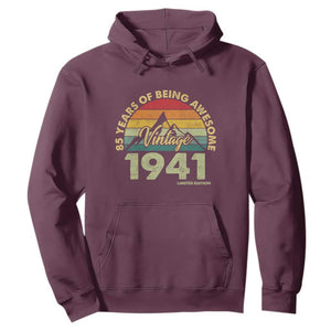 85th Birthday Hoodie Vintage 1941 Limited Edition 85 Year Old Gift TS10 Maroon Print Your Wear
