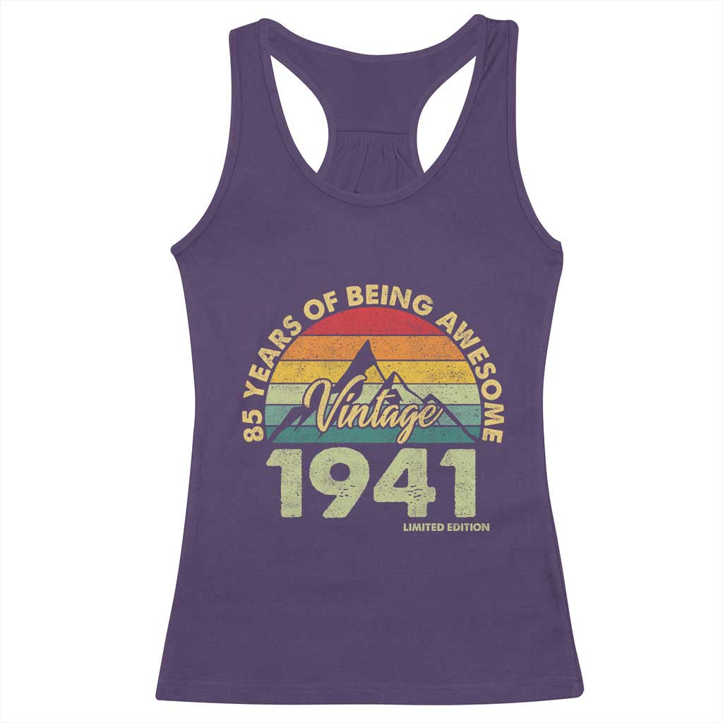 85th Birthday Racerback Tank Top Vintage 1941 Limited Edition 85 Year Old Gift TS10 Purple Print Your Wear