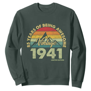 85th Birthday Sweatshirt Vintage 1941 Limited Edition 85 Year Old Gift TS10 Dark Forest Green Print Your Wear